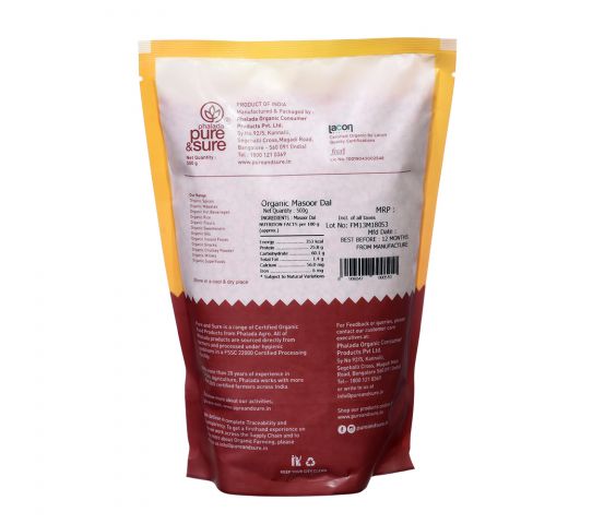 Organic Masoor Dal500GM