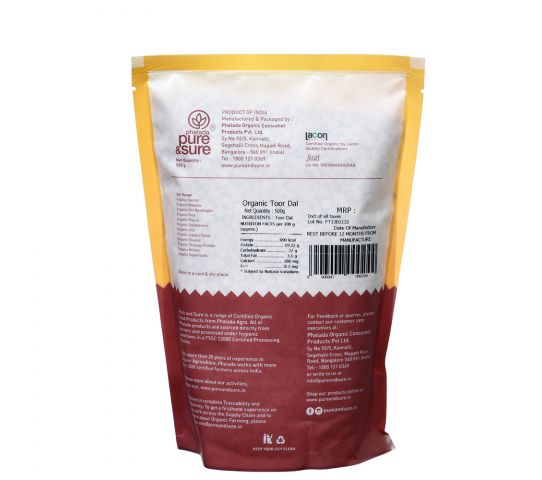 Organic Toor Dal500GM